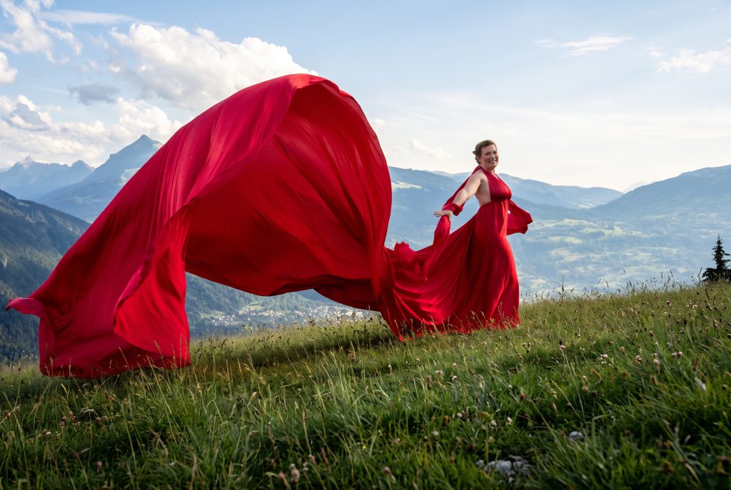 Flying dress à Passy, Haute-Savoie
